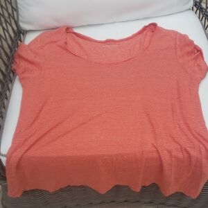 Eileen Fisher Coral Short Sleeve Tee (M)